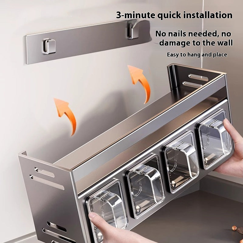 Punch-free Wall-mounted Multi-functional Kitchen Spice Rack