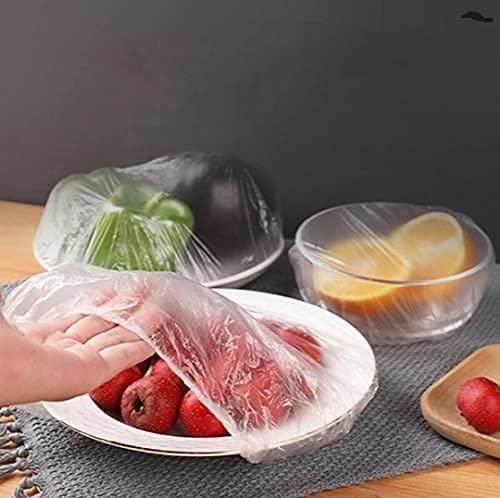 Plastic Bags - Reusable Elastic Food Storage Plastic Covers (Pack of 100)