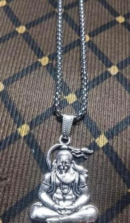 Hanuman Silver Locket With Chain